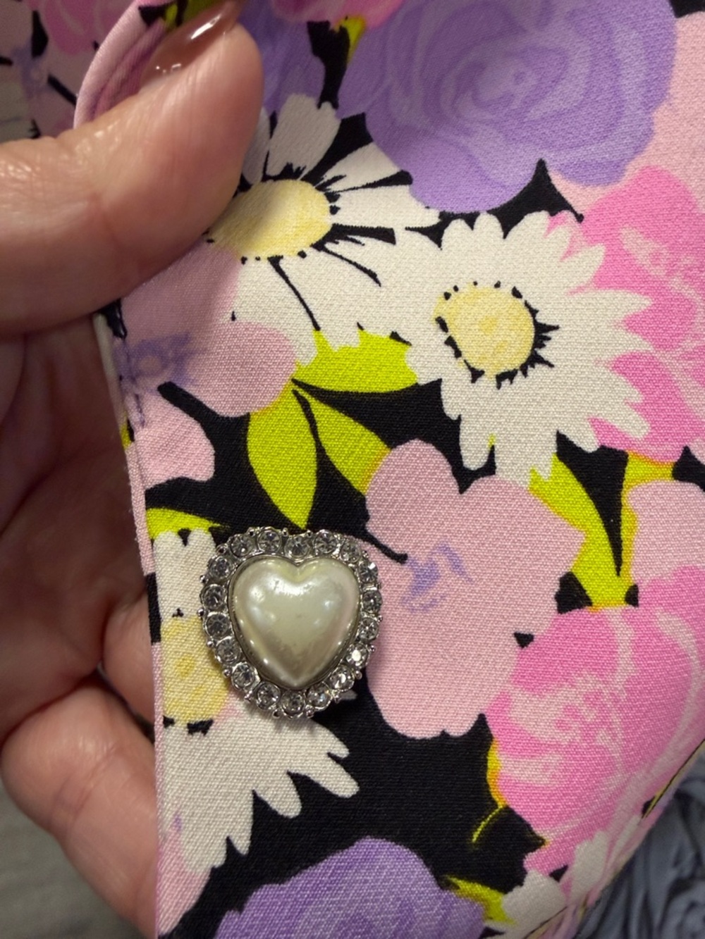 Cras Copenhagen|  Maggie Floral Blazer Pearl Heart Buttons | EU 36/38 Med Lg|EUC - Picture 8 of 10
